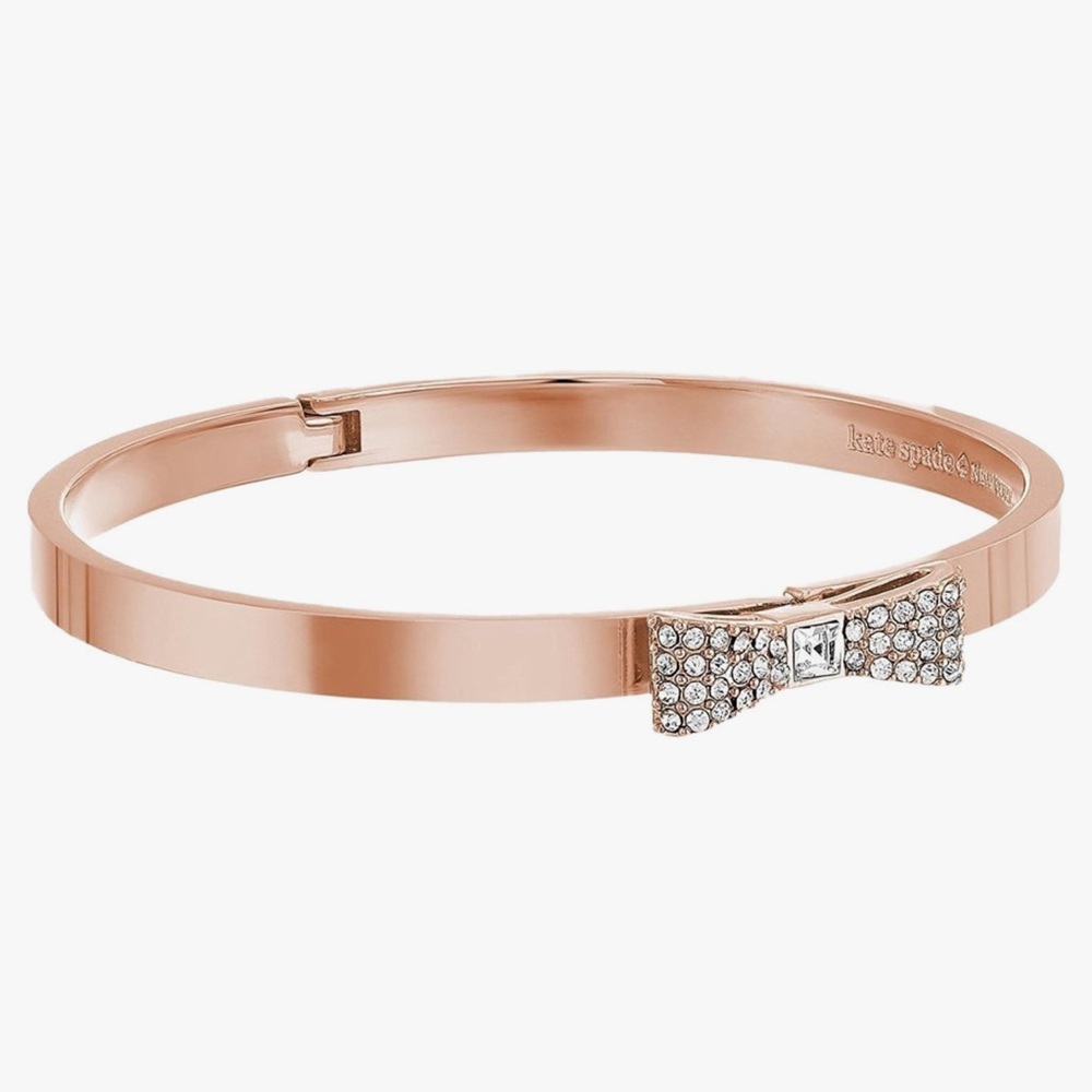 Kate Spade Ready Set Bow Bangle Bracelet (Rose Gold Tone)